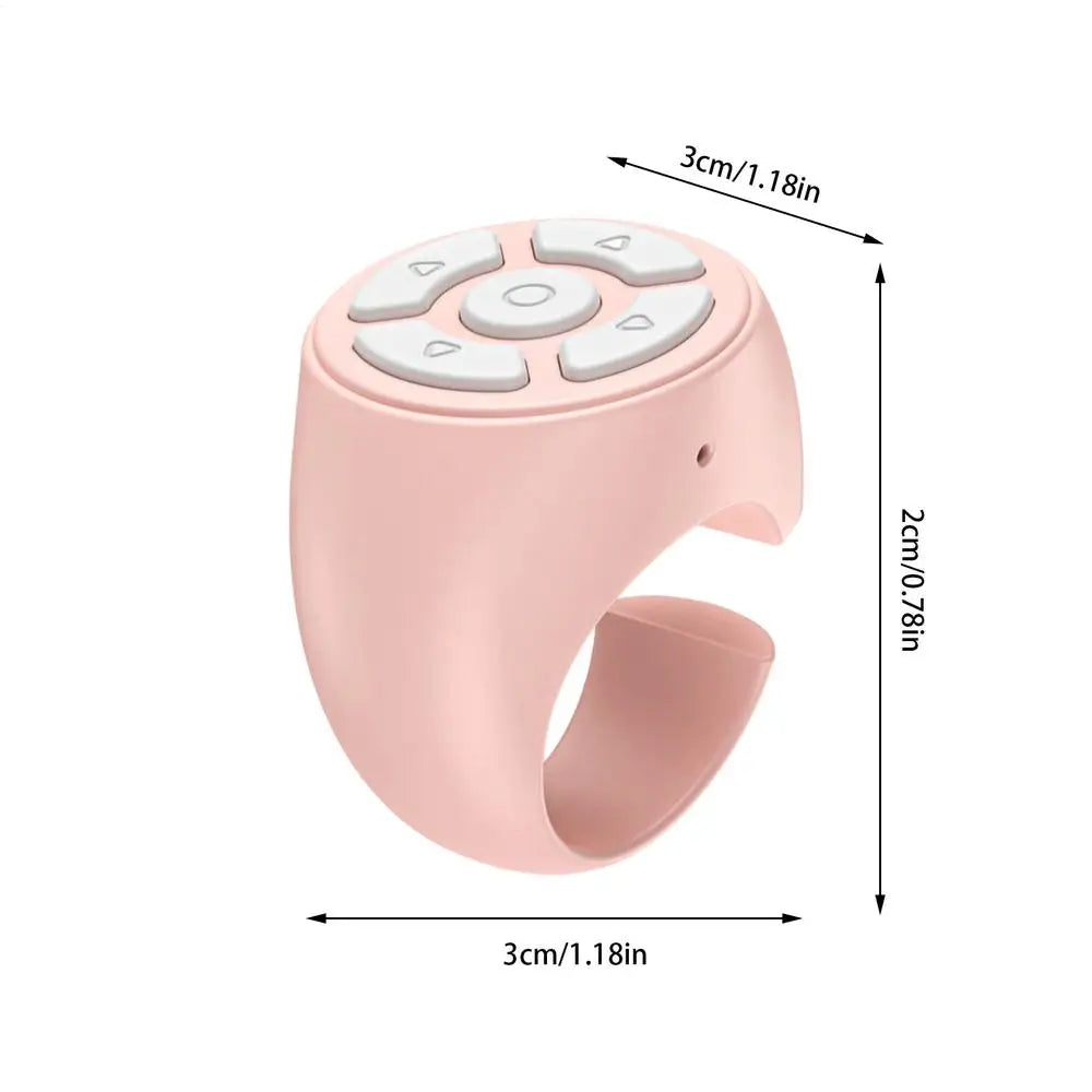 Wireless Selfie Ring Remote Shutter & Finger Scroller Bluetooth Ring Remote Qme pink