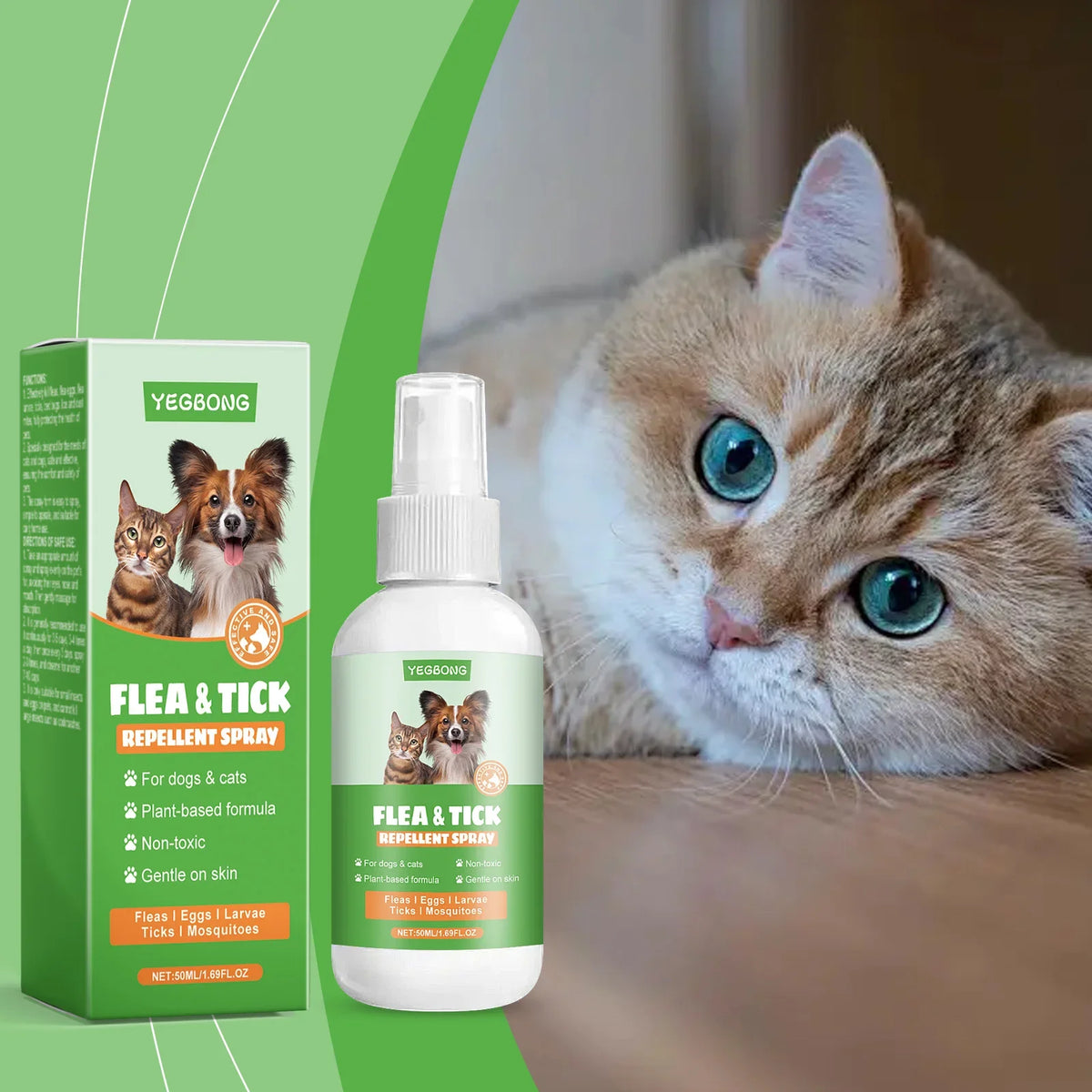 Pet Flea & Tick Repellent Spray for Dogs & Cats | Qme Pet Flea Tick Spray Qme