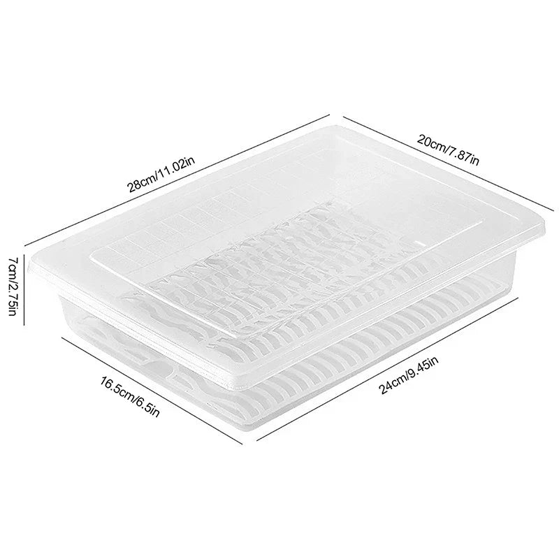 Removable Drain Plate Tray – Food Storage Container for Fridge Food Storage Tray Qme L