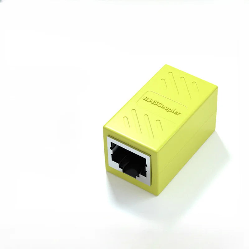 RJ45 Ethernet Coupler LAN Cable Extender – 10 Pack Cat5 Ethernet Cable Coupler Qme yellow