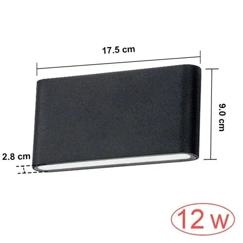 Waterproof LED Outdoor Wall Lamp – Modern Minimalist Design Outdoor Wall Lamp Qme Warm white Black-12W