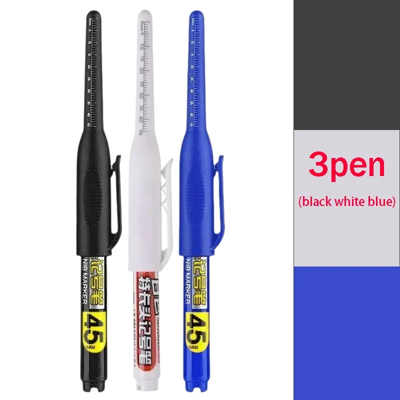 Waterproof Deep Hole Marker Pen – Long Nib Carpenter Pen Carpenter Marker Pen Qme mix pen 3pcs-C