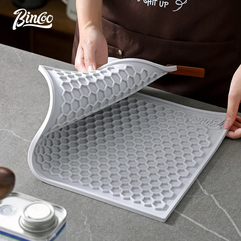 Bincoo 45x30cm Coffee Bar Mat – Non-Slip Tamping & Drain Mat Coffee Bar Mat Qst