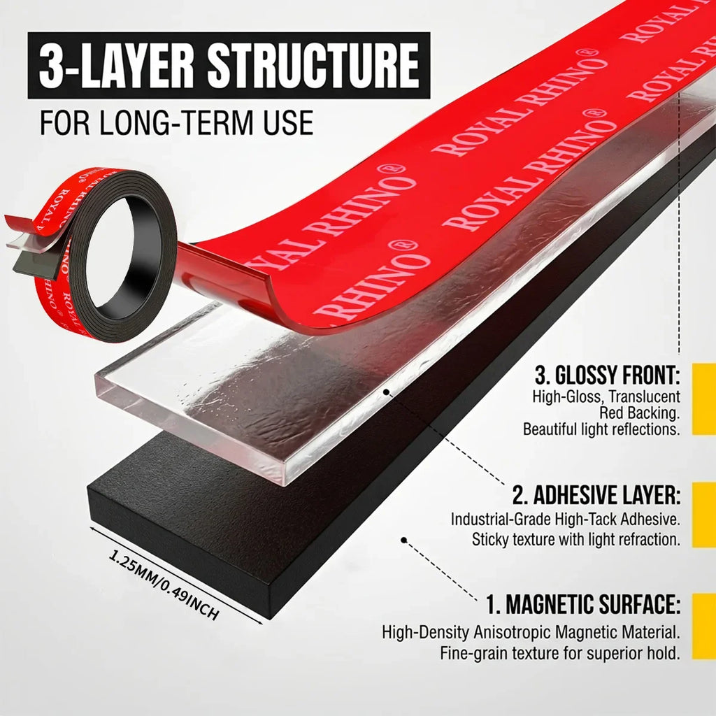 Self-Adhesive Cuttable Magnetic Tape Strip | Fridge, Wall & DIY Magnetic Adhesive Tape Qme