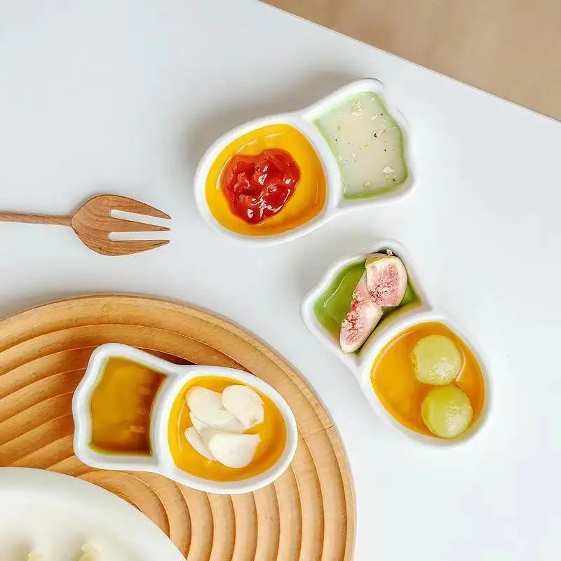 Carrot Shape Ceramic Sauce Dish – Mini Condiment Plate Ceramic Sauce Dish Qst