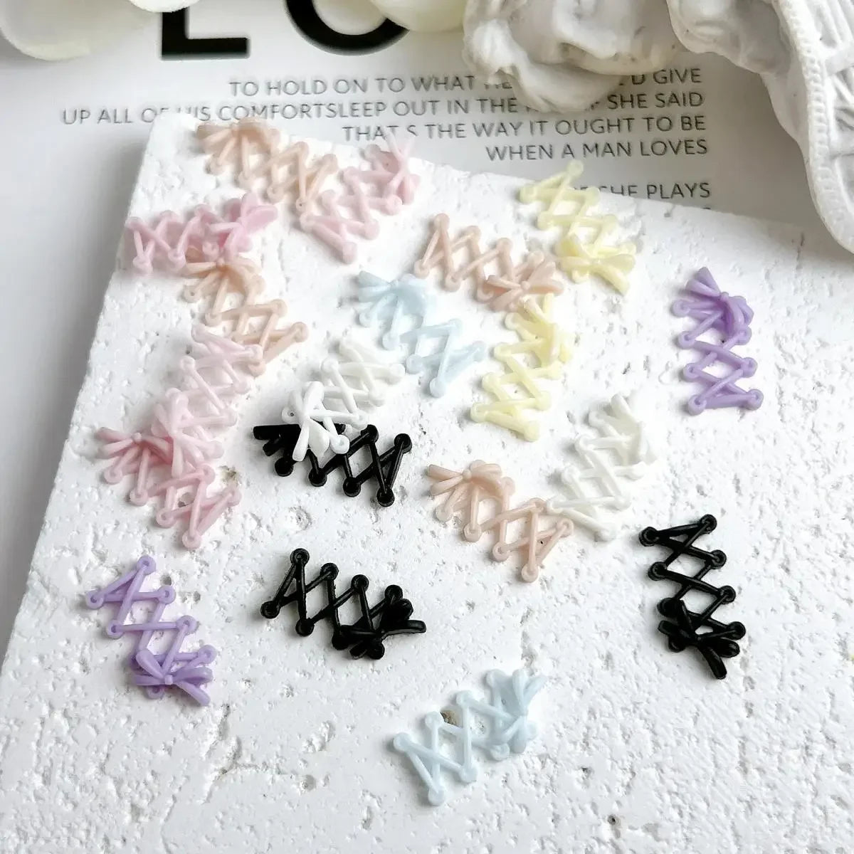 3D Macaron Bow Resin Nail Charms | DIY Nail Art Decorations Nail Art Charms Qme
