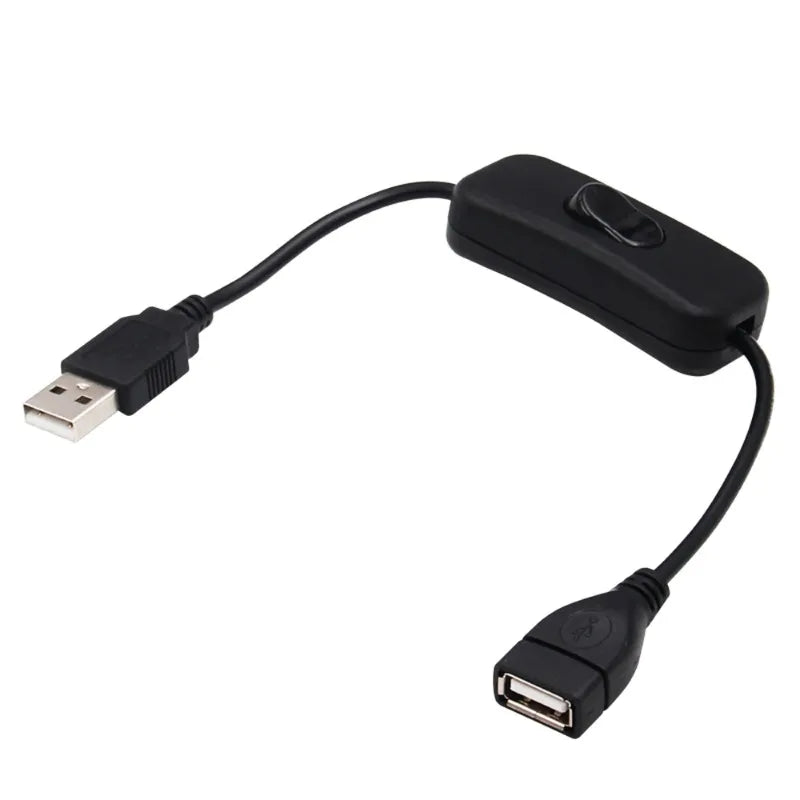 USB 2.0 Extension Cable with On/Off Switch for LED Strips USB Switch Cable Qme 303-USB-Black