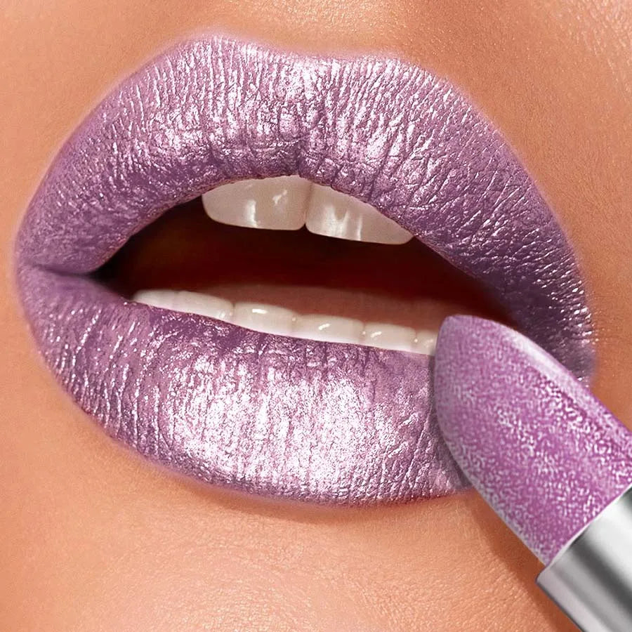 Glitter Metallic Lipstick Pearlescent Lip Tint – Long Lasting Metallic Lip Tint Qme
