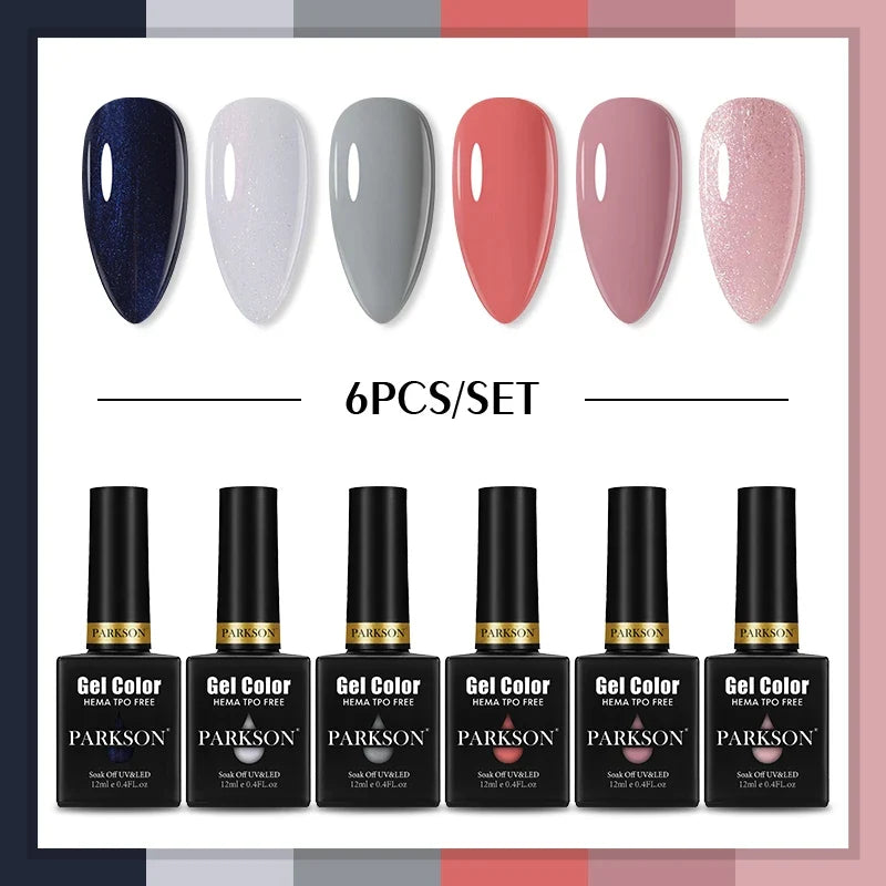 PARKSON Semi-Permanent Gel Polish Base Coat – 22 Colors Gel Nail Polish Qme ZH16