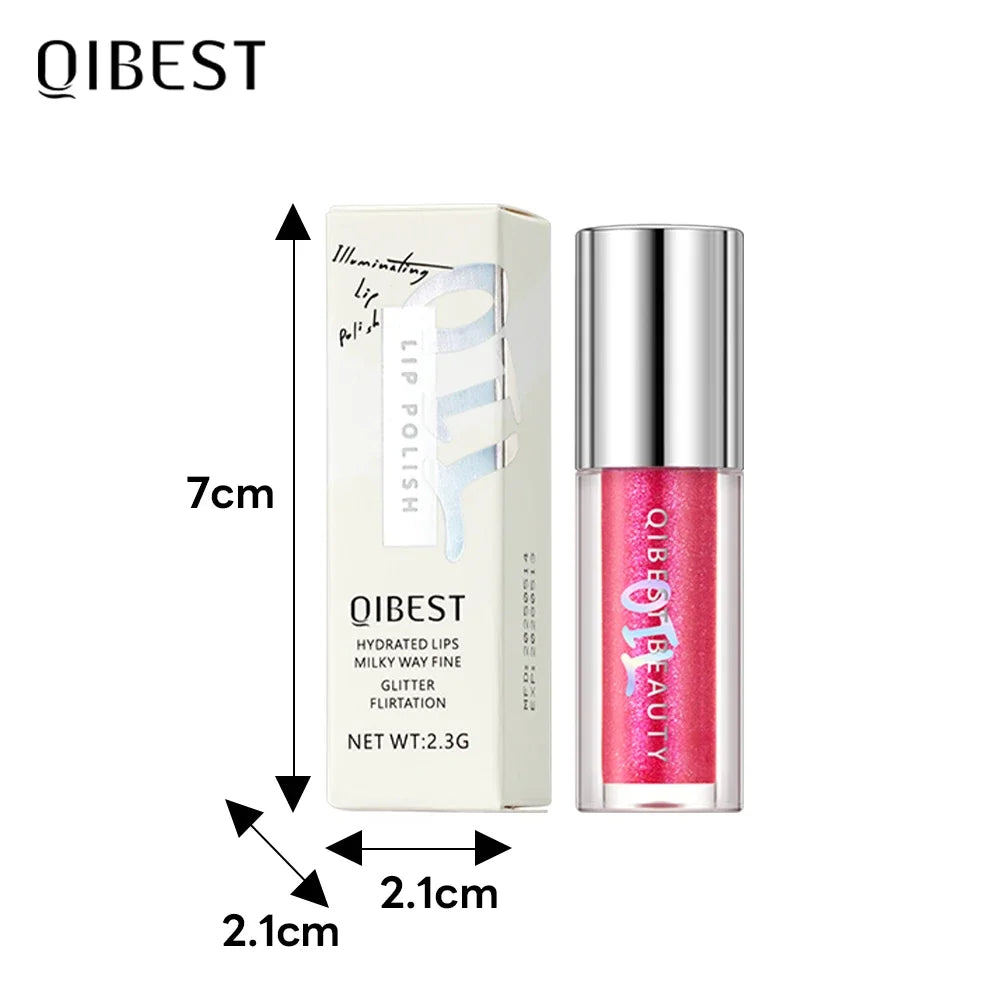 Qibest 8-Color Diamond Shimmer Glitter Lip Gloss | Moisturizing Glitter Lip Gloss Qme