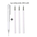 Paper Cut Knife Pen with Refill – Scrapbooking Cutting Tool Craft Cutting Tool Qme White (1 set)