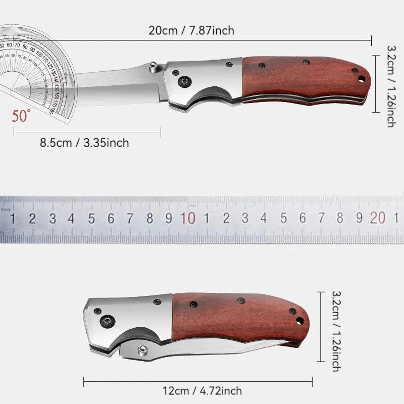 PLYS Folding Pocket Knife – Stainless Steel Outdoor EDC Knife Folding Pocket Knife Qst