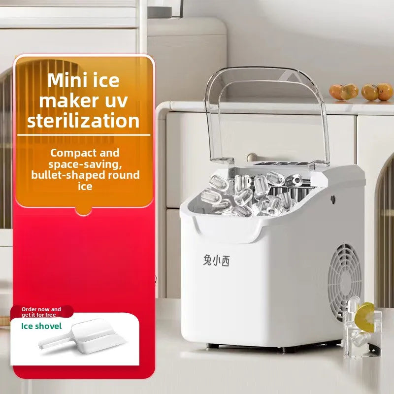 HAOYUNMA 95W Ice Maker 12KG/Day Round Ice Auto-Clean Machine Countertop Ice Maker Qst