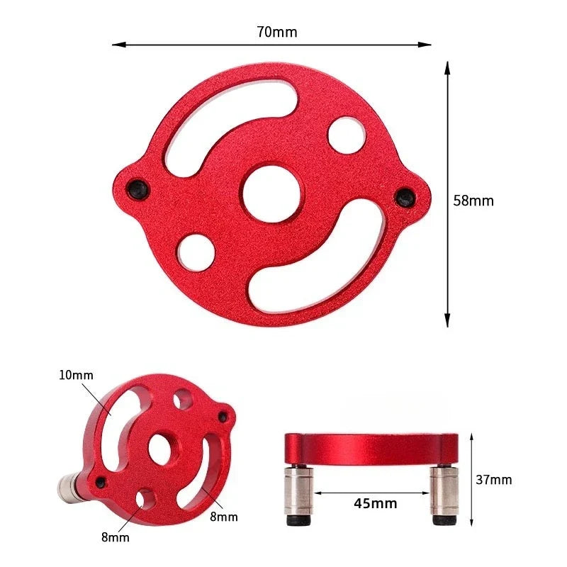 Self-Centering Dowel Jig Handheld Drill Guide Locator 3–10mm Dowel Jig Tool Qme Red A