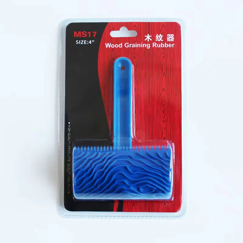 DIY Rubber Texture Paint Roller – Wall & Furniture Decor Texture Paint Roller Qme blue