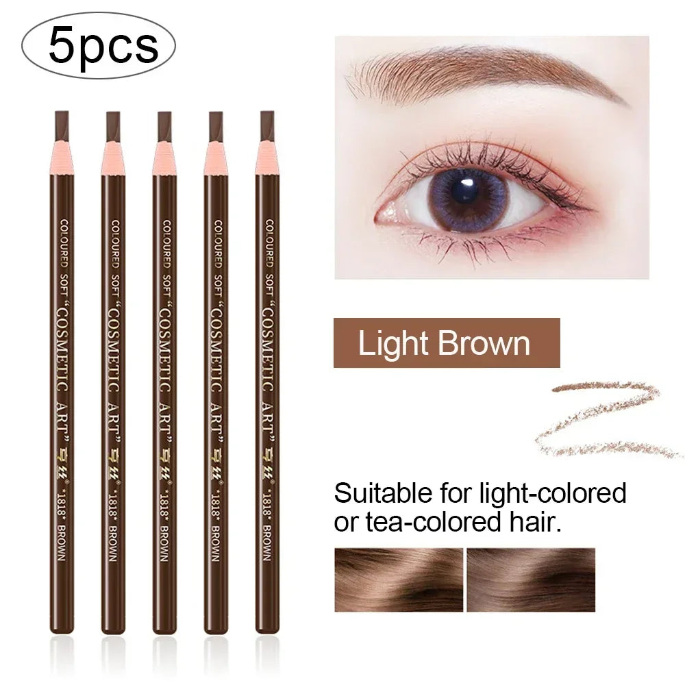 Microblading Eyebrow Pencil Waterproof – 6 Colors | Qme Eyebrow Makeup Pencil Qme meibi12qiankase5Pcs