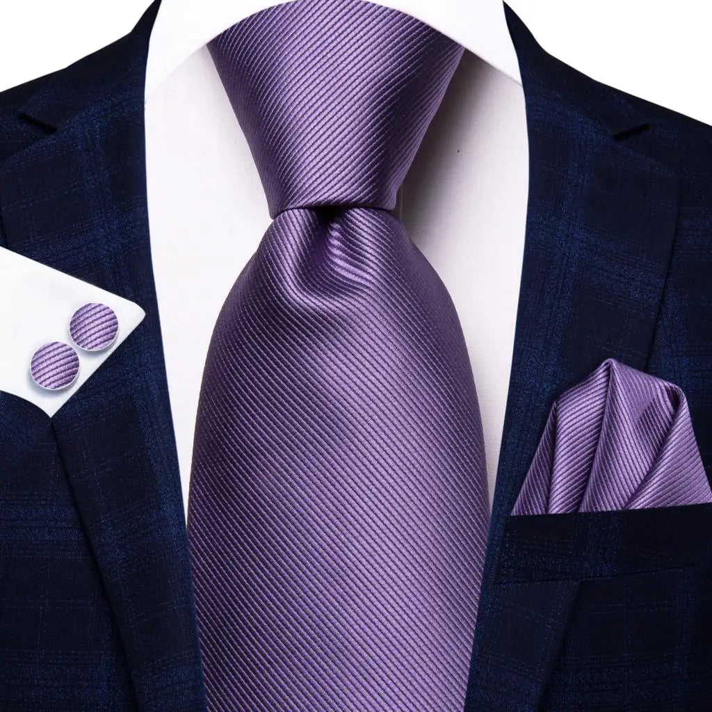 Jacquard Peacock Blue Wedding Tie, Hanky & Cufflinks Set Necktie Gift Set Qme 3433