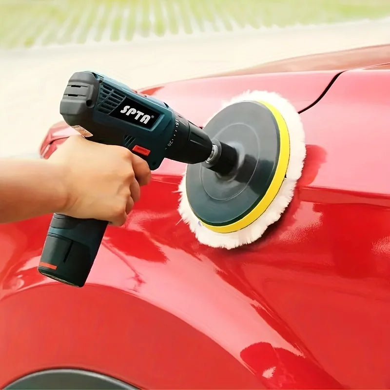 6-Piece Car Polishing Pads & Waxing Sponge Disc Set – Wool Car Polishing Pad Set Qme