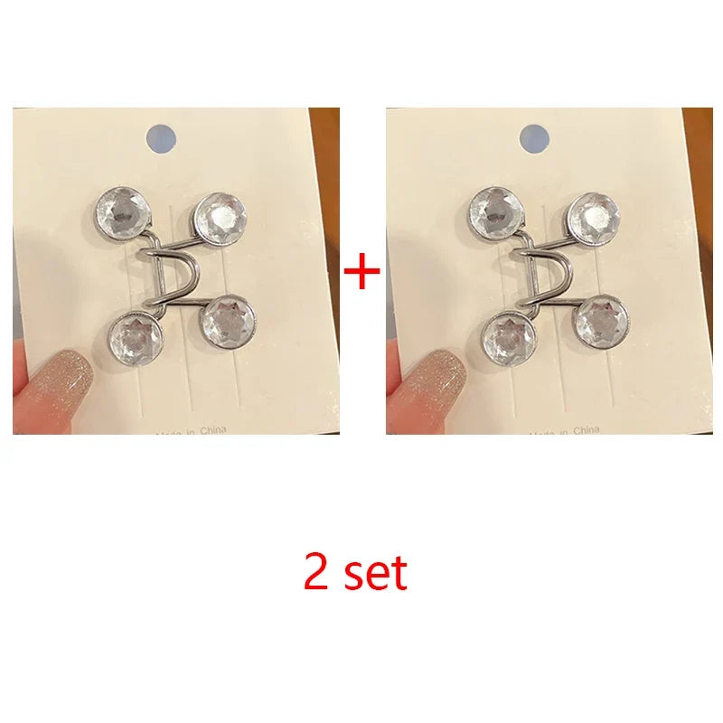 Women's Adjustable Metal Waist Clip Pin for Skirts & Jeans Waist Clip Pin Qme 2SET-D