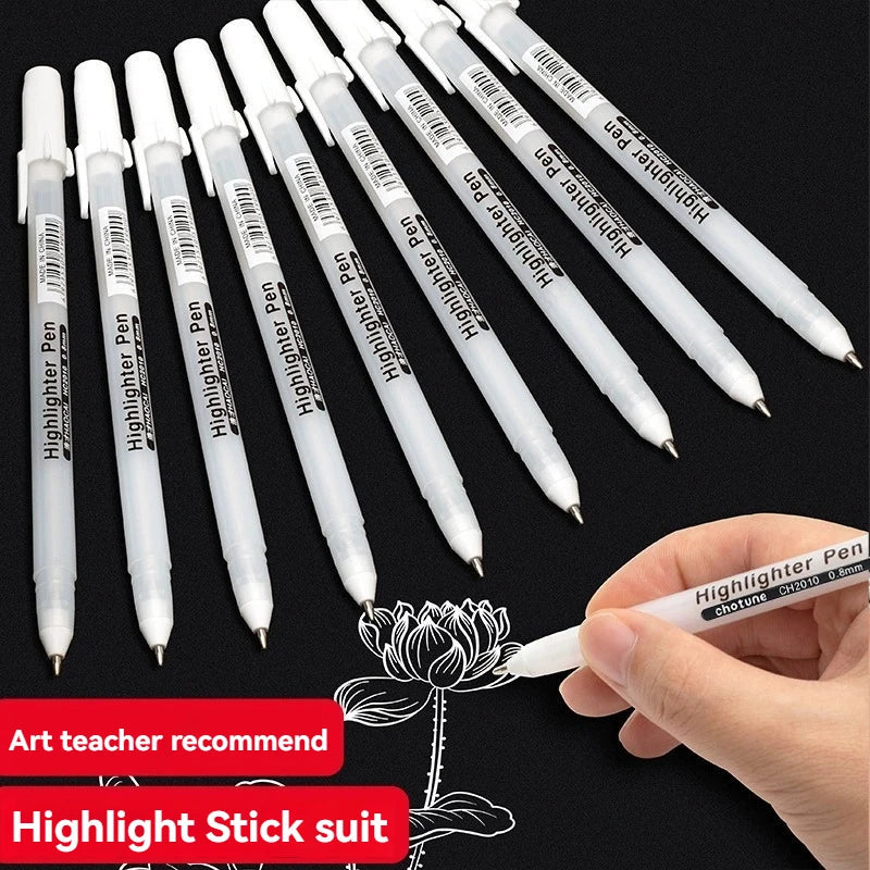 Metallic White Gel Pens 2 Pack – Permanent Art & Drawing Markers Metallic Gel Pens Qme