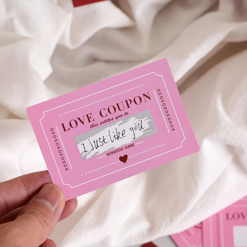 Scratch-Off Love Coupon Cards for Couples | Valentine's Gift Scratch-Off Couple Cards Qme