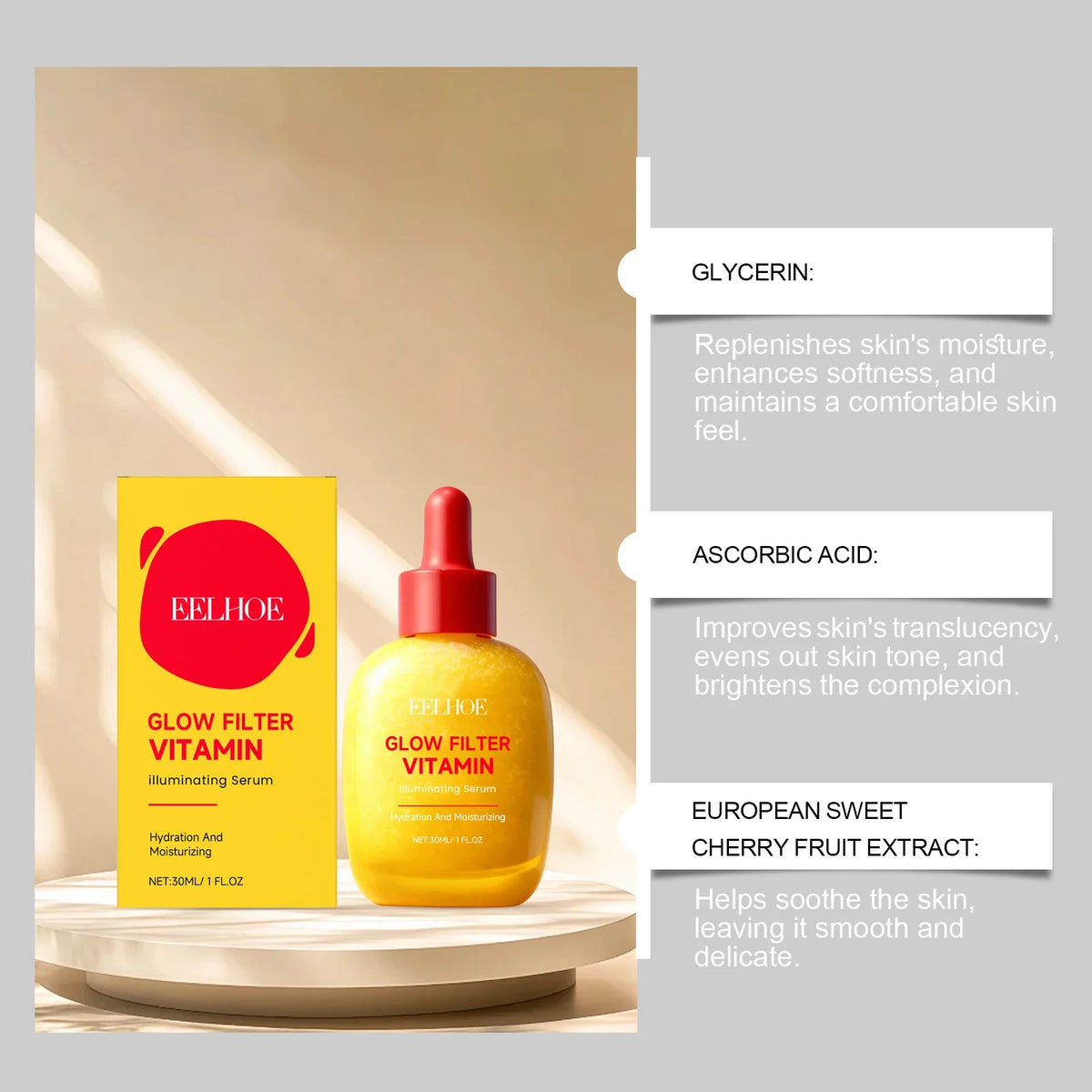 Vitamin C Illuminating Serum – Brightening Hydrating Facial Brightening Face Serum Qme