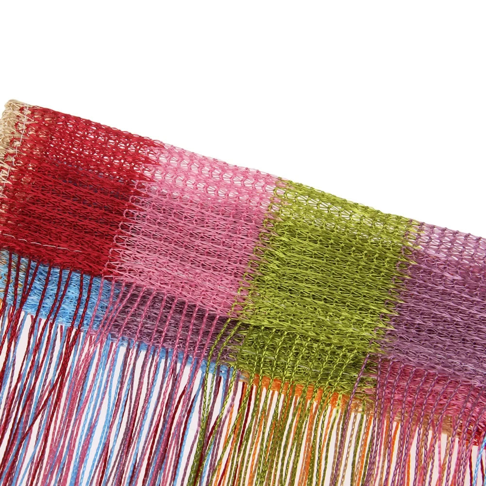 Multicolor String Curtain Wall Panel Fringe Room Divider 100x200cm String Curtain Panel Qme