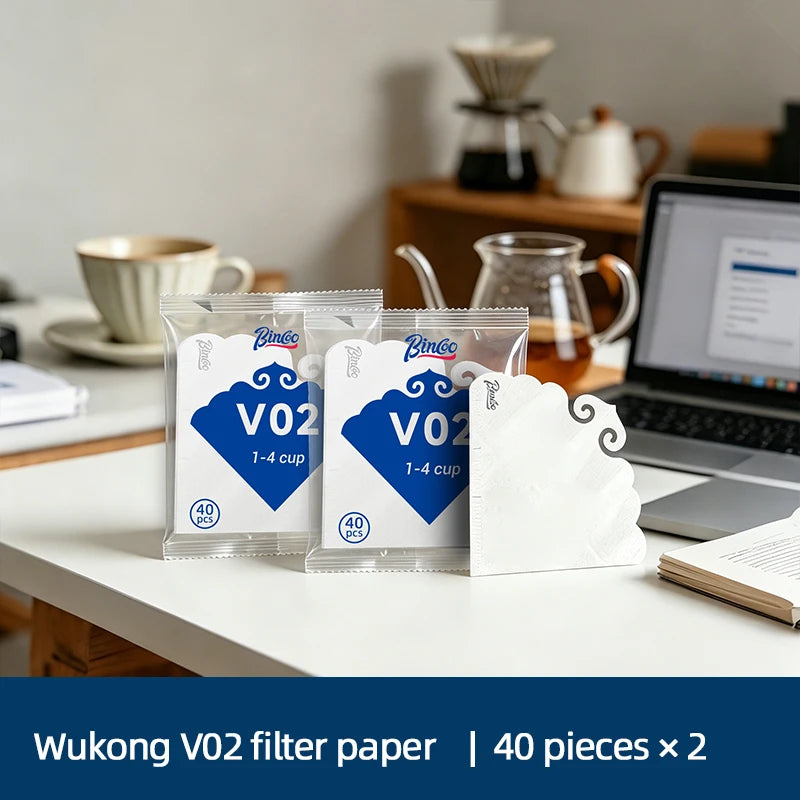 Bincoo V-Shape Pour Over Coffee Filter Papers – Large Size Coffee Filter Papers Qst 2pcs