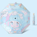 Kids Dinosaur Auto Folding Umbrella – UV & Windproof Folding Umbrella Qst Blue-Girl 8K Iron