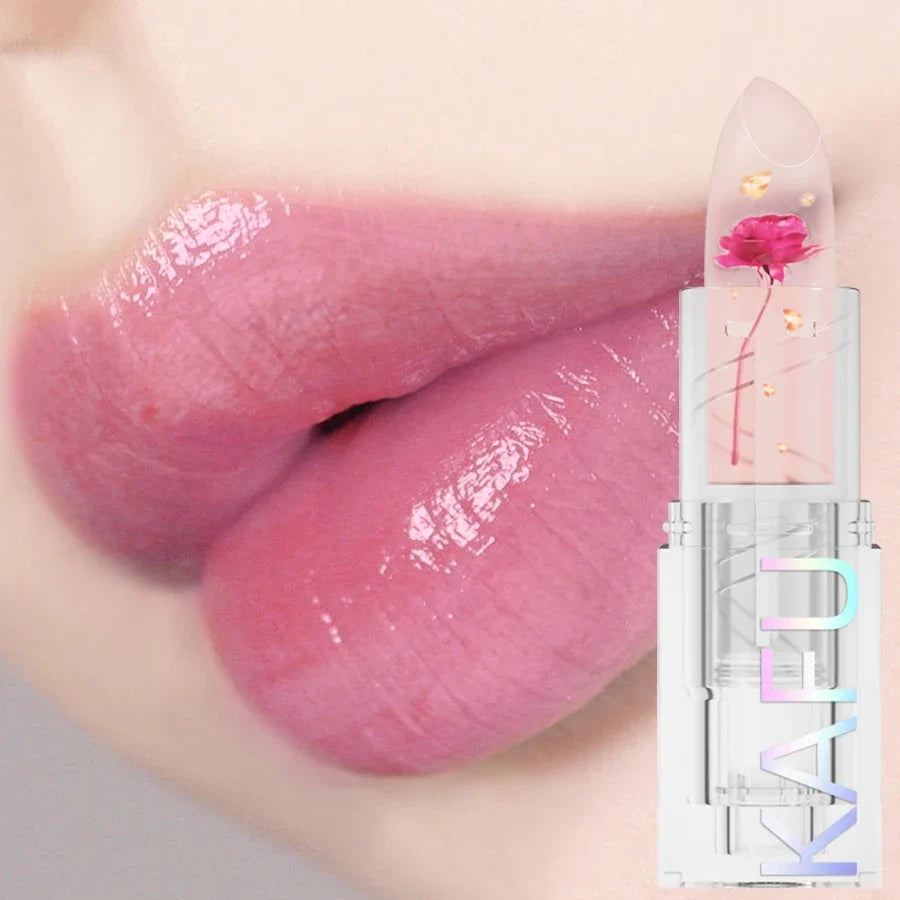 Color-Changing Glitter Jelly Lip Tint – Moisturizing Lipstick Glitter Lip Tint Qme