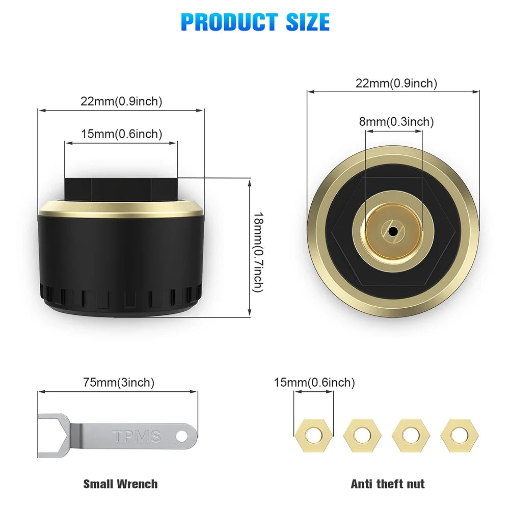 Bluetooth Tire Pressure Monitor System – App TPMS | Qme Tire Pressure Monitor Qme