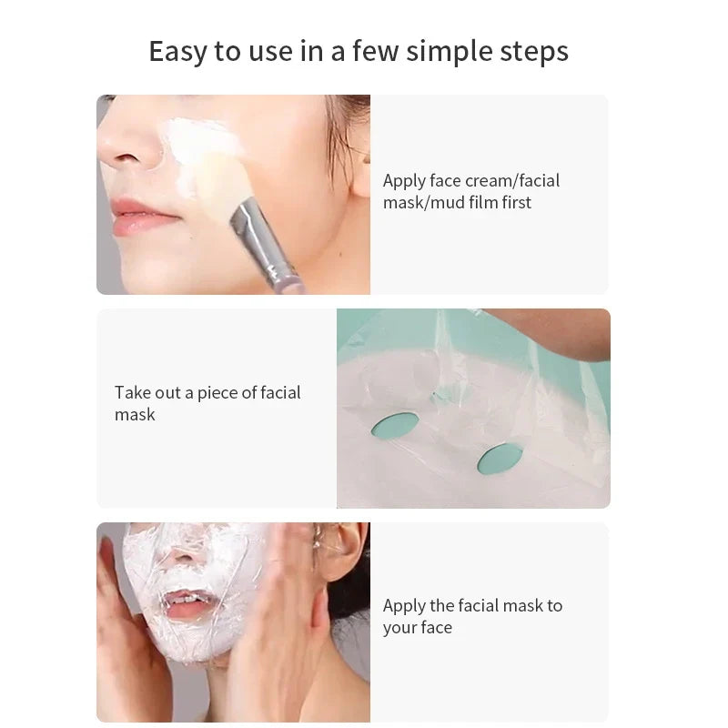 Disposable Face & Neck Protective Film Mask Sheets | Clear PE Disposable Face Mask Qme