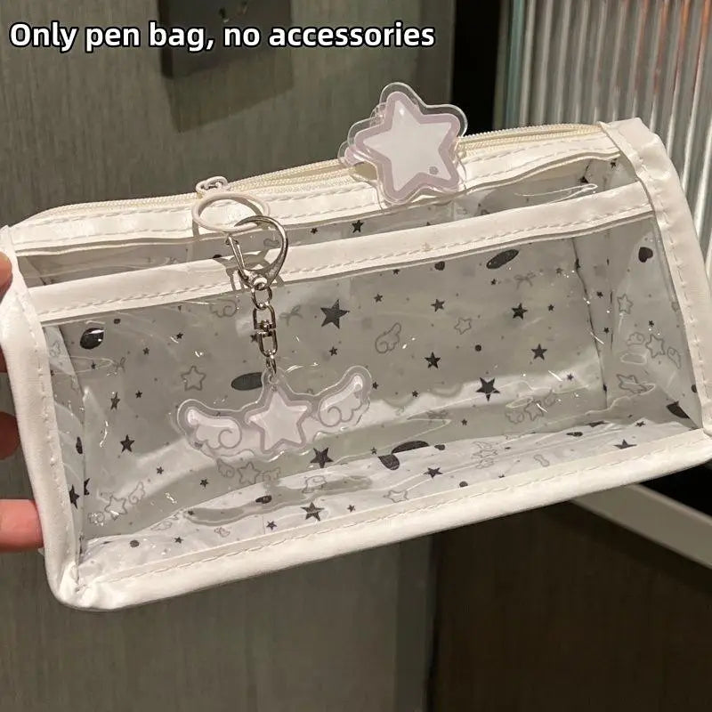 Transparent PVC Pencil Case – Large Capacity Zipper Pouch Pencil Case Qme C