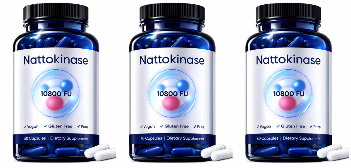 Organic Nattokinase 10800 FU Capsules – Vegan Heart Support 60ct Dietary Supplement Qst 3bottles 180capsules
