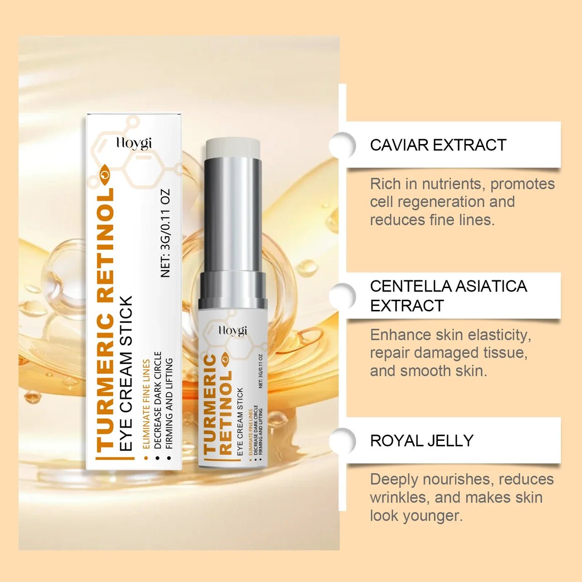Turmeric Retinol Eye Cream Stick – Brighten & Depuff Eye Cream Stick Qme