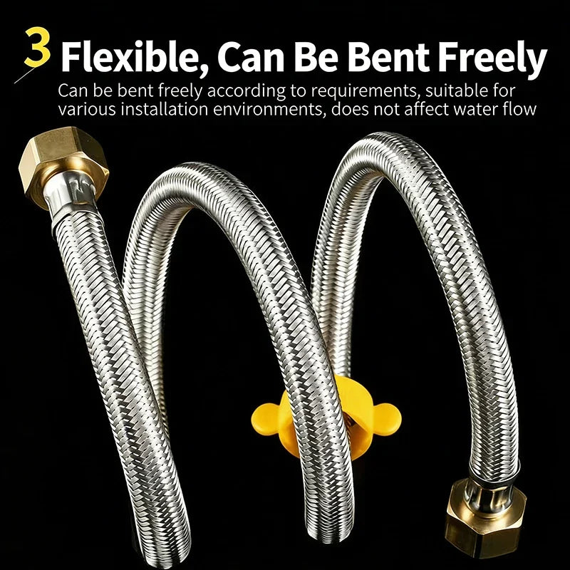 Stainless Steel Braided High-Pressure Cold Water Inlet Hose Water Inlet Hose Qme