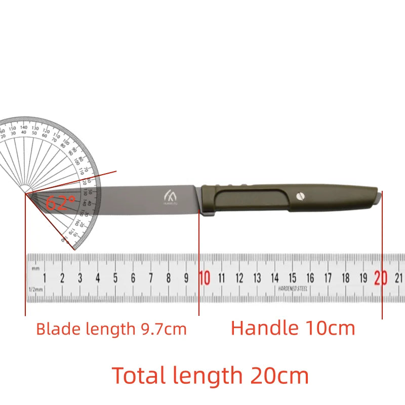 HUANGFU Fixed Blade Knife – Stainless Steel Outdoor Knife & Sheath Fixed Blade Knife Qst