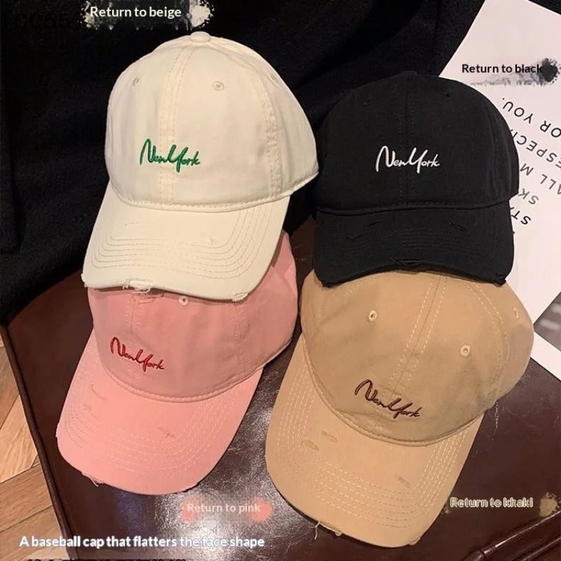 Distressed Baseball Cap – Deep Fit for Large Heads & UV Brim Baseball Cap Qst