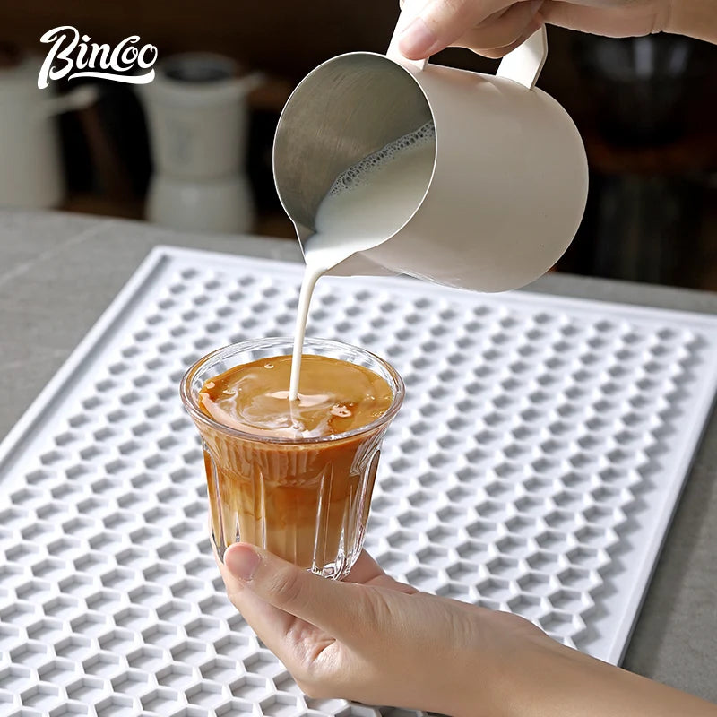 Bincoo 45x30cm Coffee Bar Mat – Non-Slip Tamping & Drain Mat Coffee Bar Mat Qst