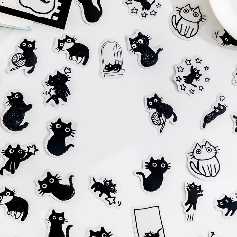 Cute Cat Box-Packed Stickers – DIY Journal & Craft Kit Decorative Sticker Set Qme