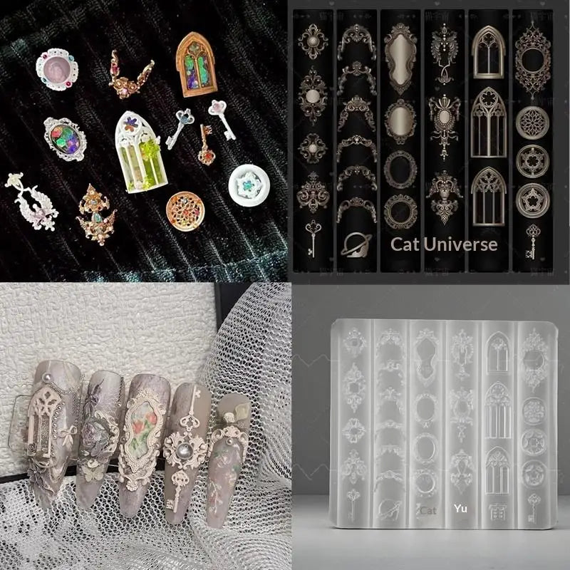 3D Silicone Nail Art Mold – European Retro Candlestick Nail Art Mold Qme
