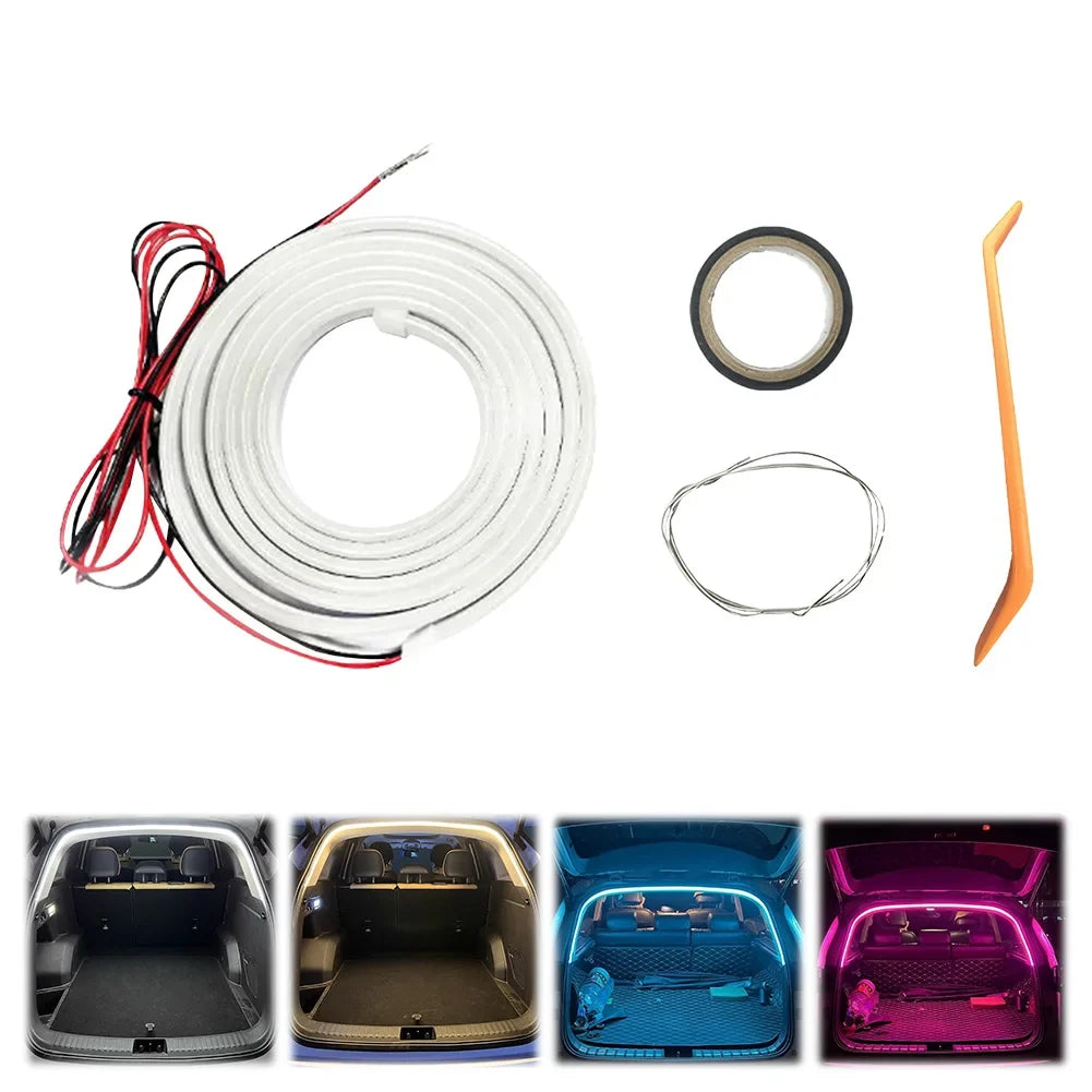 LED Car Trunk Ambient Light Strip | 7 Colors, Universal Fit Car Ambient Light Strip Qme