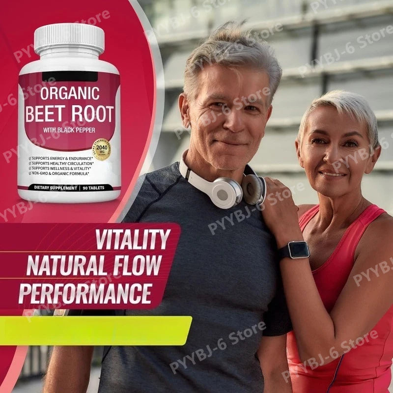 Organic Beet Root & Black Pepper Supplement – 90 Tablets Dietary Supplement Qst