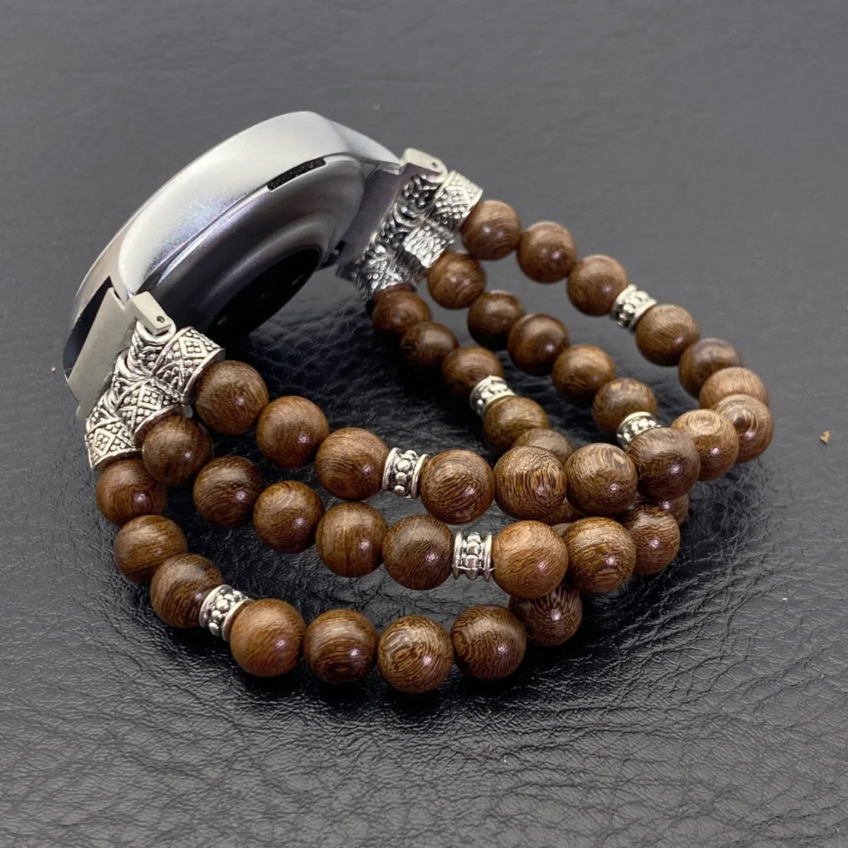 Sandalwood Cinnabar Buddhist Beaded Watch Strap for Huawei Beaded Watch Strap Qme
