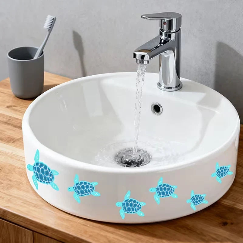 Glow-in-the-Dark Turtle Bathroom Wall Stickers – Waterproof Wall Stickers Qme