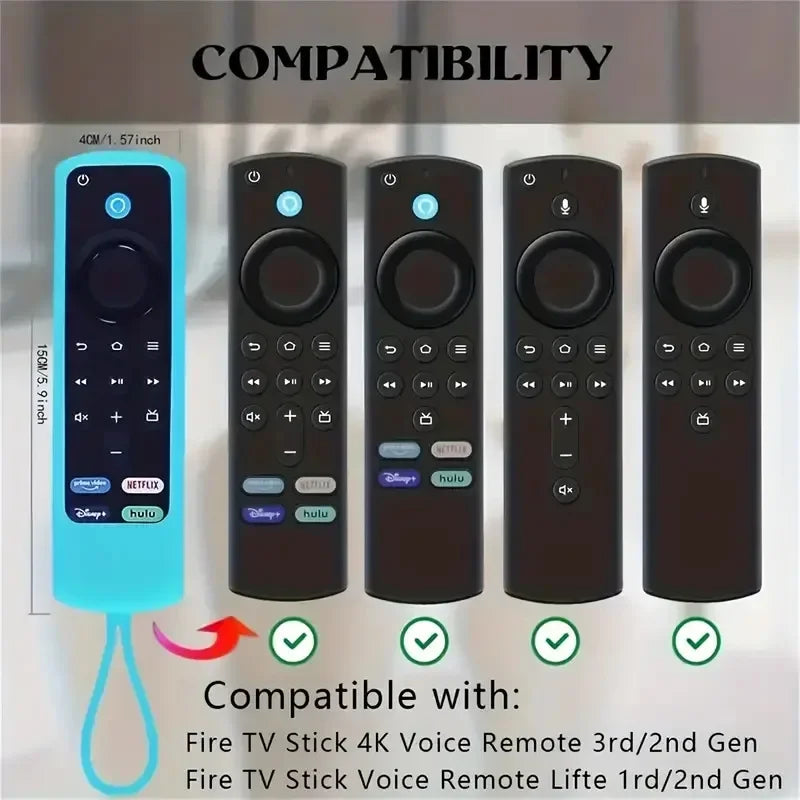 Silicone Remote Cover – Fire Stick 4K MAX 3rd Gen Case Remote Control Cover Qme