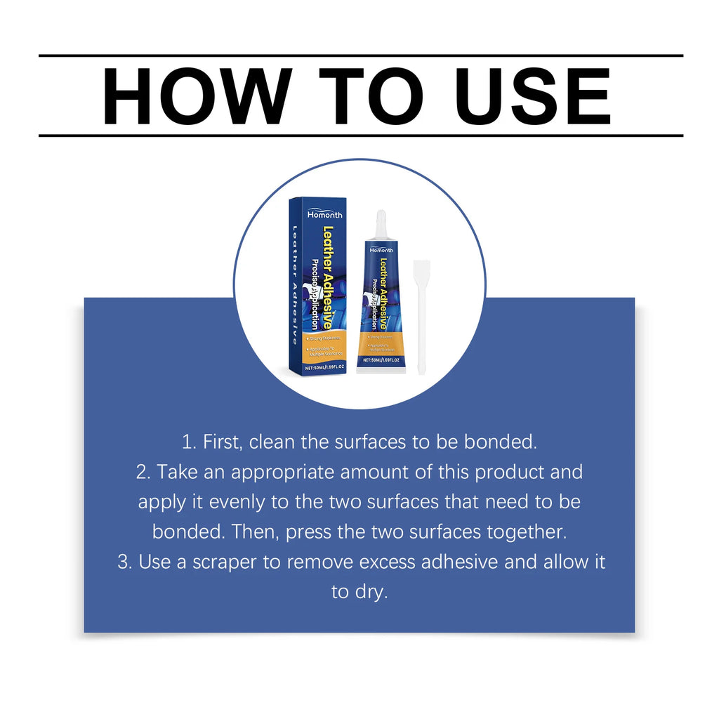 50g Waterproof Leather Repair Glue – Strong Bond Car & Furniture Leather Repair Adhesive Qst