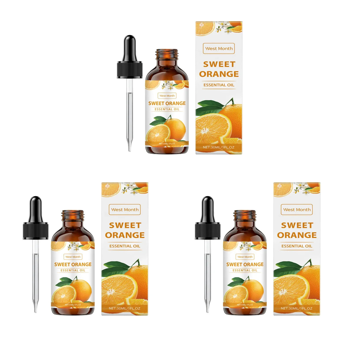Sweet Orange Essential Oil – Hydrating Nourishing Body Massage Oil Body Massage Oil Qme 3Pcs 30ml Sweet Orange