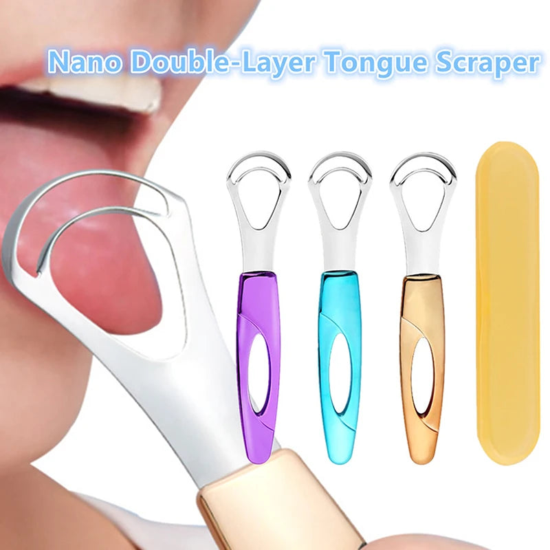 Stainless Steel Tongue Scraper – Fresh Breath Oral Cleaner Tongue Scraper Qst