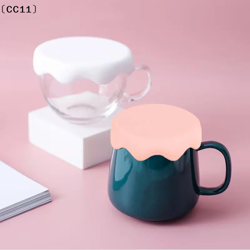 Silicone Leakproof Mug Lid Multi-Size Heat-Insulating Cover Silicone Mug Lid Qme